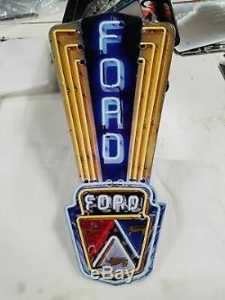 24 Neon style sign in steel Ford Jubilee Mustang Truck Garage 1953 tractor car