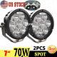 2x 7inch 70w Round Led Work Light Spot Driving Fog Lamp Offroad Tractor Atv 4x4
