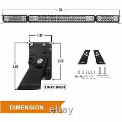 54 LED Light Bar+ 40.5''+ 4x4 Pods Combo For Hummer H1 H2 H3 Humvee AM 52/40/4