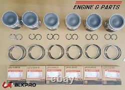 6 PISTON + Ring Sets For Dodge Ram 5.9L Cummins 24V 04-06 Teflon Coat STD OEM