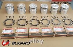 6 Pistons & Pison Rings Kit Set for Dodge Ram 5.9 Cummins 5.9L 12V 3.9 89-98.5
