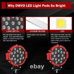 6x 51W 7inch Led Work Light Flood Driving for Jeep Tractor ATV Forklift Off Road