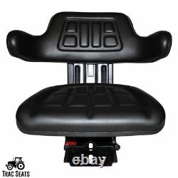 Black Tractor Suspension Seat Fits Ford / New Holland 6600 6610 7000 7600 7610