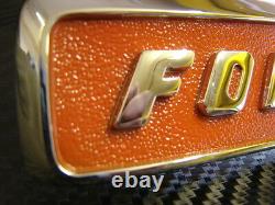 CHROME SIDE BADGE x2, PAINTED FOR FORDSON SUPER MAJOR TRACTORS