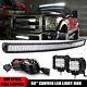 For 99-15 Ford F250 F350 Super Duty 52 Curved Led Light Bar +4'' Pods + Wiring