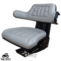 Grey Tractor Suspension Seat Fits Ford / New Holland 5000 5600 5610 5900 5910
