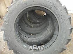 ONE 11.2x28 8 ply FORD JOHN DEERE R 1 Bar Lug Rear Tractor Tire with Tube