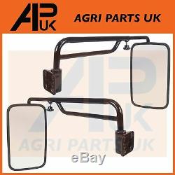 PAIR Extendable Mirror Arms & Heads Tractor Ford New Holland Massey Ferguson