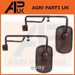PAIR Telescopic Mirror Arms & Heads for Tractor Ford New Holland Massey Ferguson