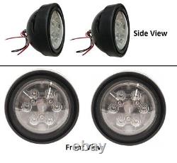 Pair LED Flat Top Fender Lights for Ford 7700, 7710, 8000, 8210, 8530, 8630,8700