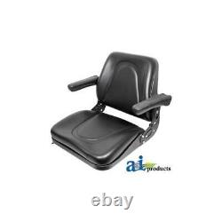 T500BL Universal Seat with Slide & Flip-Up Armrests for Tractors, Equipment, Mower