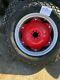 Two 12.4x28, 12.4-28, 8ply Turf Tires Withwheel & Red Center Massy Ferguson 50