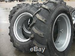 TWO FORD 4000 TRACTOR 14.9X28,14.9-28 8 Ply Tires with6 Loop Wheels