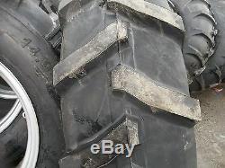 TWO FORD 4000 TRACTOR 14.9X28,14.9-28 8 Ply Tires with6 Loop Wheels