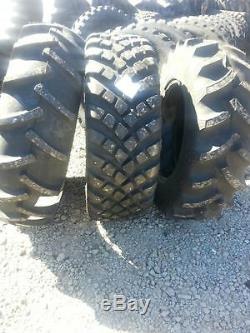 TWO New 380/70R24 Radial John Deere, Ford Turf & Field Lug Tractor Tires
