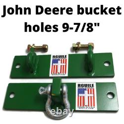 Tractor NEW ITEM double bucket hooks and shackle John Deere green bolt on