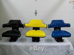Universal Black, Blue, Yellow Suspension Seats Farm Utility Tractor, Ford, Deere #ao