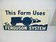 Vintage Ford Ferguson Systems Farm Tractor Metal Tin Advertising Sign Original